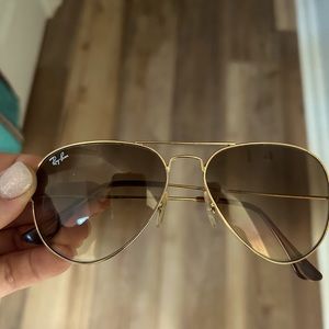 Rayban Aviator  standard size EUC  Brown and Gold Gradient